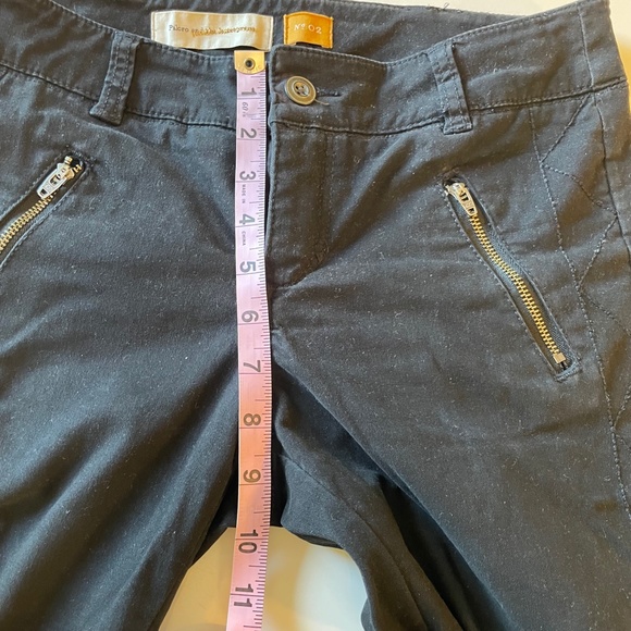 Anthropologie Pilcro Womens Moto Pants Black Ankle Zip Diamond Stitched size 2 - Picture 12 of 14